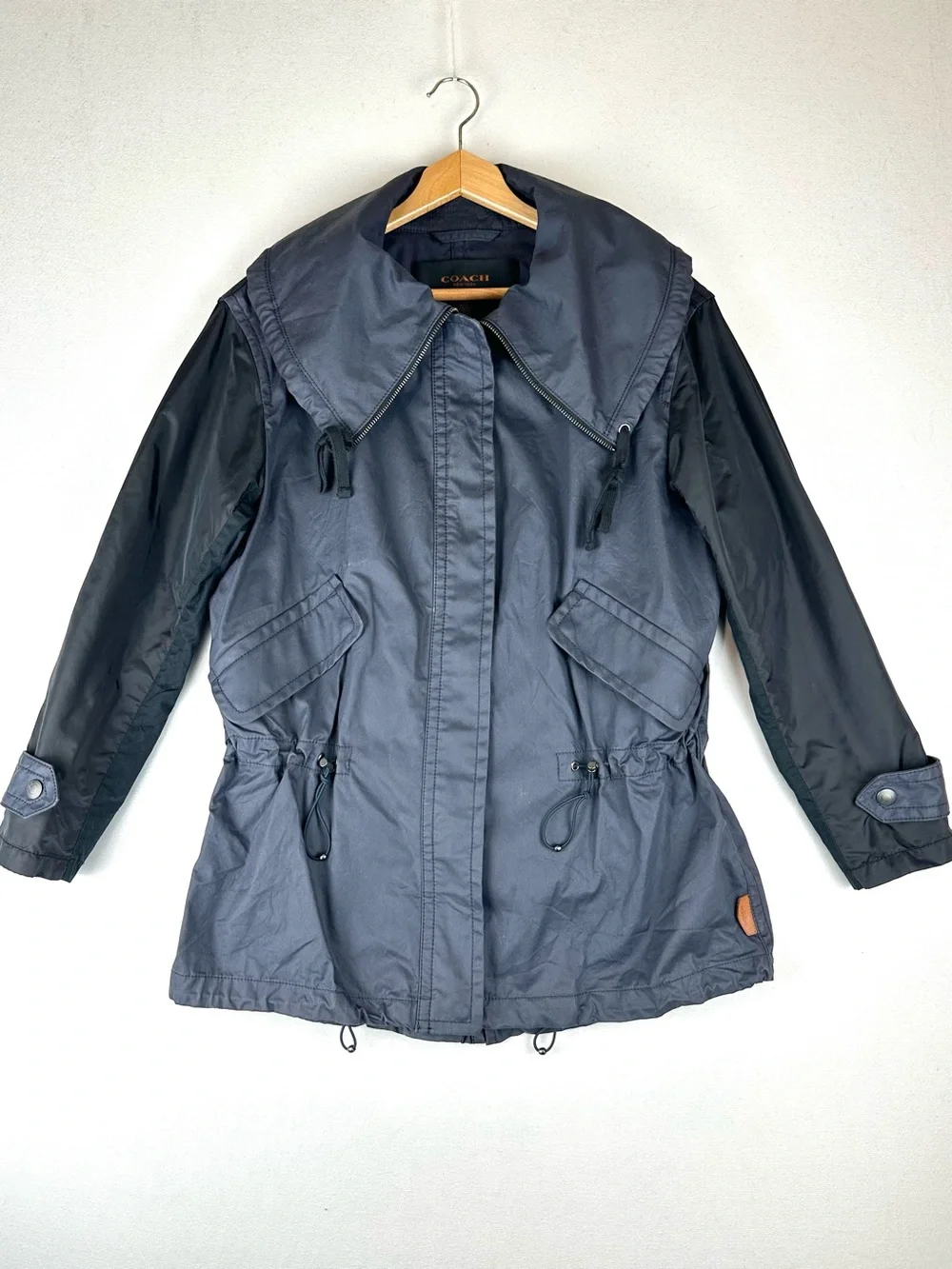 Coach  Hadley Anorak Jacket Navy Black Quiet Luxury Minimalist
